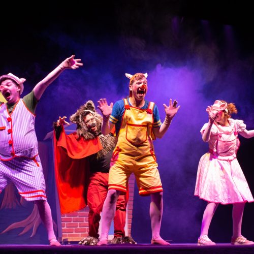 No dia 27 de maio, “Os Três Porquinhos e o Lobo” ganha nova versão em Rio Preto no palco do Teatro Paulo Moura.
