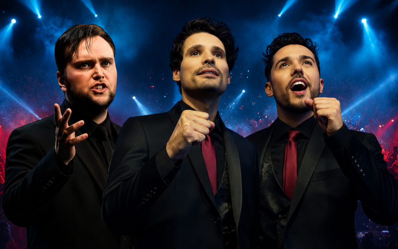 Amazing Tenors apresenta tributo a Andrea Bocelli em Rio Preto no dia 08 de agosto, às 20h30, no Teatro Paulo Moura